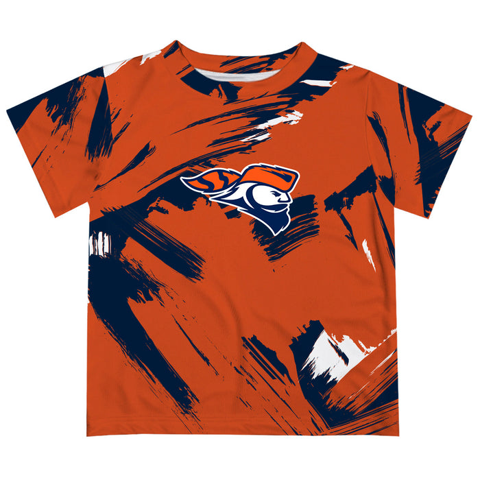 Carroll Pioneers Vive La Fete Boys Game Day Orange Short Sleeve Tee Paint Brush