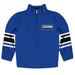 Cal State San Marcos Cougars Vive La Fete Game Day Blue Quarter Zip Pullover Stripes on Sleeves