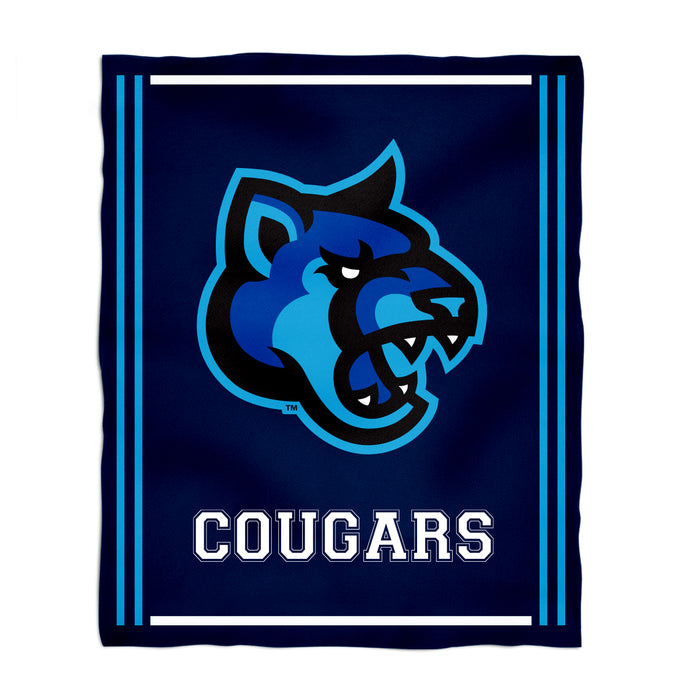 Cal State San Marcos Cougars Vive La Fete Kids Game Day Blue Plush Soft Minky Blanket 36 x 48 Mascot