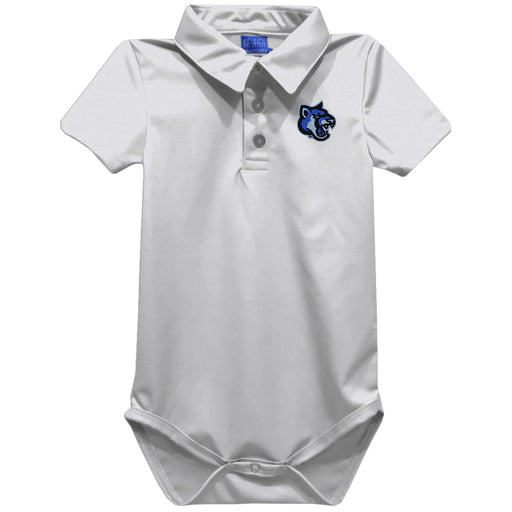Cal State San Marcos Cougars Embroidered White Solid Knit Polo Onesie