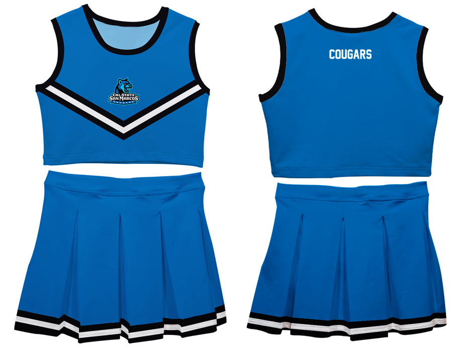 Cal State San Marcos Cougars Vive La Fete Game Day Blue Sleeveless Cheerleader Set - Vive La Fête - Online Apparel Store