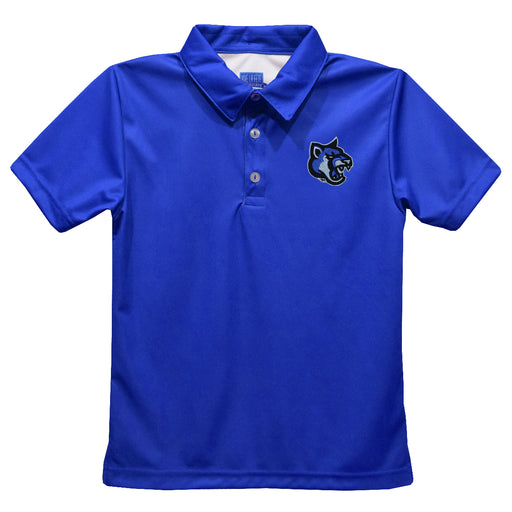 Cal State San Marcos Cougars Embroidered Royal Short Sleeve Polo Box