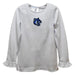 Cal State San Marcos Cougars Embroidered White Knit Long Sleeve Girls Blouse