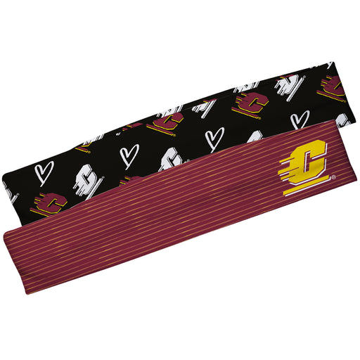 Central Michigan Chippewas Black and Maroon Headband Set - Vive La Fête - Online Apparel Store