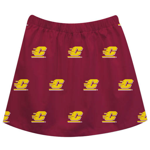 Central Michigan Chippewas Skirt Maroon All Over Logo - Vive La Fête - Online Apparel Store