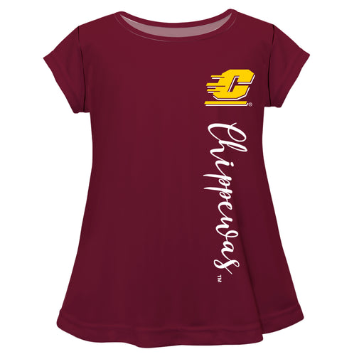 Central Michigan Chippewas Maroon Short Sleeve Laurie Top - Vive La Fête - Online Apparel Store
