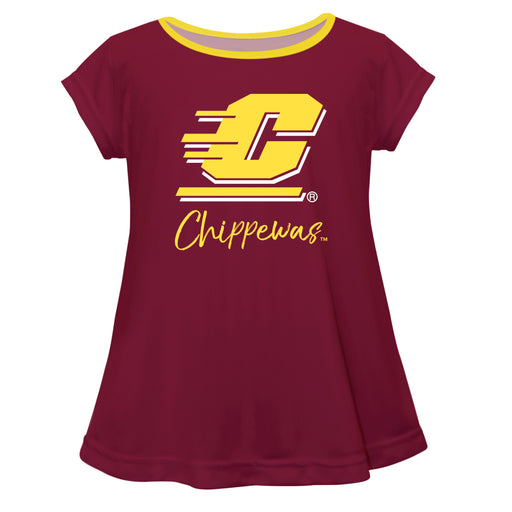Central Michigan Chippewas Maroon Short Sleeve Laurie Top - Vive La Fête - Online Apparel Store