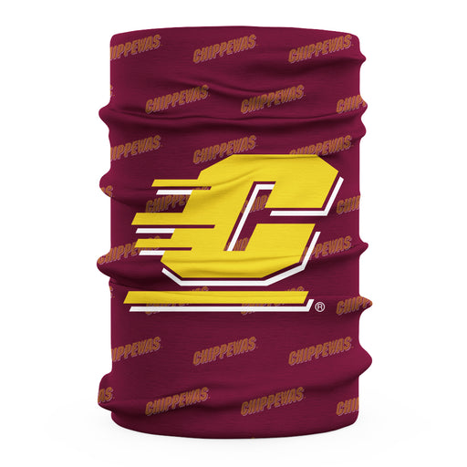 Central Michigan Chippewas Neck Gaiter Maroon All Over Logo - Vive La Fête - Online Apparel Store