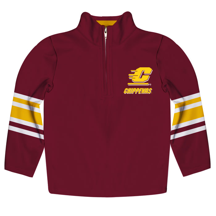 Central Michigan Chippewas Maroon Long Sleeve Quarter Zip Pull Over - Vive La Fête - Online Apparel Store