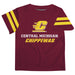 Central Michigan Chippewas Maroon Tee Shirt Short Sleeve - Vive La Fête - Online Apparel Store