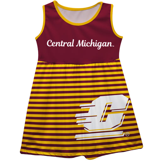 Central Michigan Chippewas Maroon Sleeveless Tank Dress With Gfold Stripes - Vive La Fête - Online Apparel Store