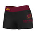 CMU Chippewas Vive La Fete Game Day Logo on Thigh & Waistband Black & Maroon Women Booty Workout Shorts 3.75 Inseam"