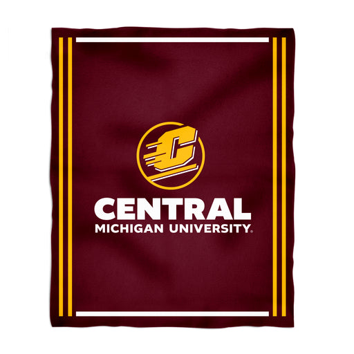 Central Michigan Chippewas Vive La Fete Kids Game Day Maroon Plush Soft Minky Blanket 36 x 48 Mascot