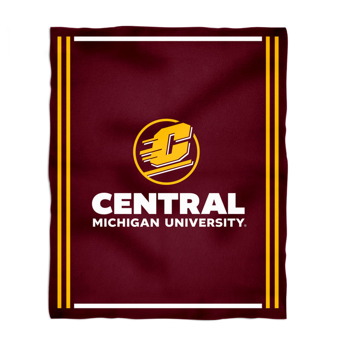 Central Michigan Chippewas Vive La Fete Kids Game Day Maroon Plush Soft Minky Blanket 36 x 48 Mascot