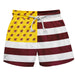 Central Michigan Chippewas Vive La Fete Game Day Maroon White Gold Flag Swimtrunks V1