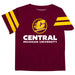 Central Michigan Chippewas Vive La Fete Boys Game Day Maroon Short Sleeve Tee with Stripes on Sleeves