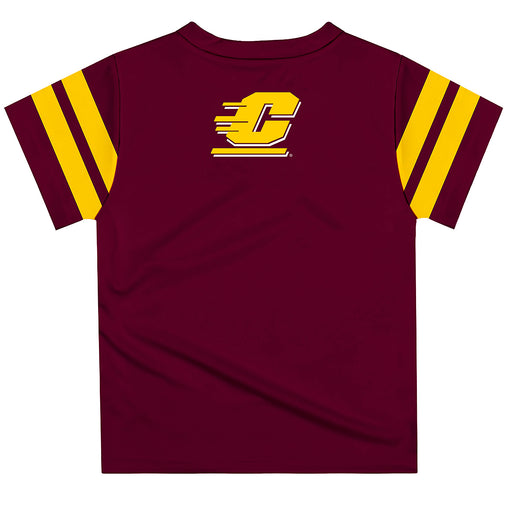 Central Michigan Chippewas Vive La Fete Boys Game Day Maroon Short Sleeve Tee with Stripes on Sleeves - Vive La Fête - Online Apparel Store
