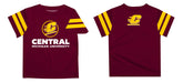 Central Michigan Chippewas Vive La Fete Boys Game Day Maroon Short Sleeve Tee with Stripes on Sleeves - Vive La Fête - Online Apparel Store