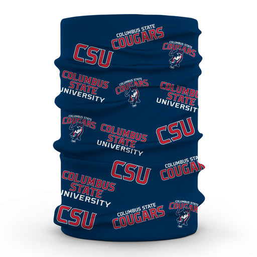 Columbus State Cougars Neck Gaiter Navy All Over Logo CSU - Vive La Fête - Online Apparel Store