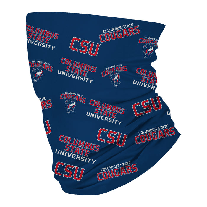 Columbus State Cougars Neck Gaiter Navy All Over Logo CSU - Vive La Fête - Online Apparel Store