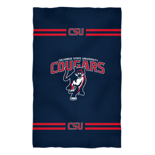 Columbus State Cougars Vive La Fete Game Day Absorvent Premium Navy Beach Bath Towel 51 x 32" Logo and Stripes" - Vive La Fête - Online Apparel Store