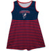 Columbus State Cougars Vive La Fete Girls Game Day Sleeveless Tank Dress Solid Navy Logo Stripes on Skirt - Vive La Fête - Online Apparel Store