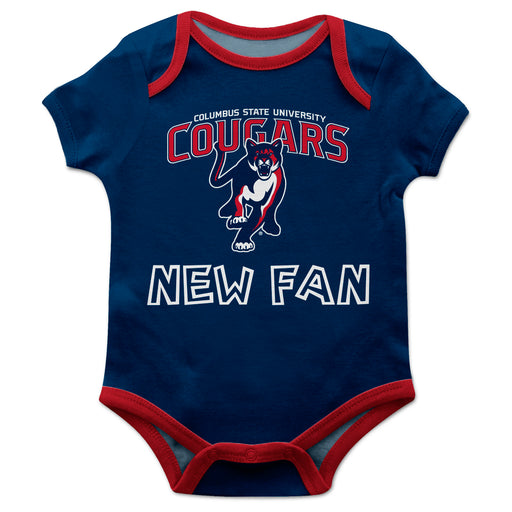 Columbus State Cougars Vive La Fete Infant Game Day Navy Short Sleeve Onesie New Fan Logo and Mascot Bodysuit - Vive La Fête - Online Apparel Store