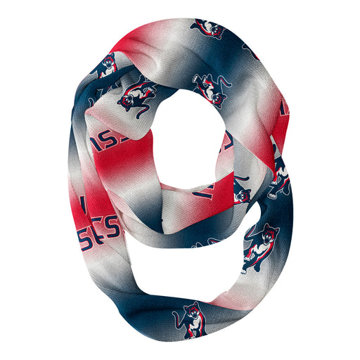 Columbus State Cougars Vive La Fete All Over Logo Game Day Collegiate Women Ultra Soft Knit Infinity Scarf