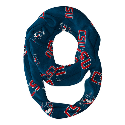 Columbus State Cougars Vive La Fete Repeat Logo Game Day Collegiate Women Light Weight Ultra Soft Infinity Scarf