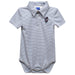 Columbus State Cougars Embroidered Gray Stripe Knit Polo Onesie