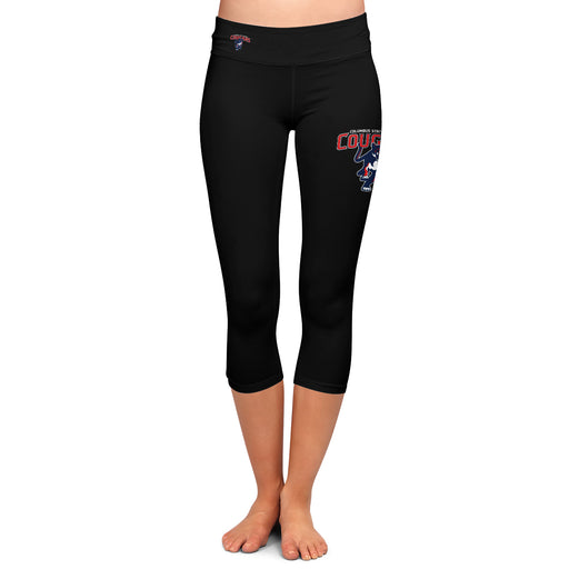 CSU Cougars Vive La Fete Game Day Collegiate Large Logo on Thigh and Waist Girls Black Capri Leggings
