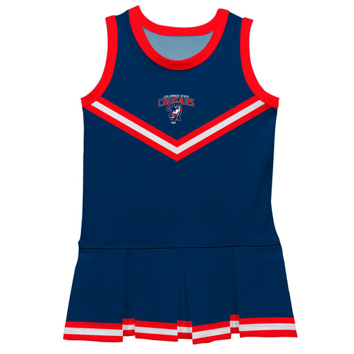 Columbus State Cougars Vive La Fete Game Day Blue Sleeveless Cheerleader Dress