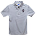 Columbus State Cougars Embroidered Gray Stripes Short Sleeve Polo Box Shirt