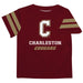 Charleston Cougars COC Vive La Fete Boys GameDay Maroon Short Sleeve Tee with Stripes on Sleeves - Vive La Fête - Online Apparel Store