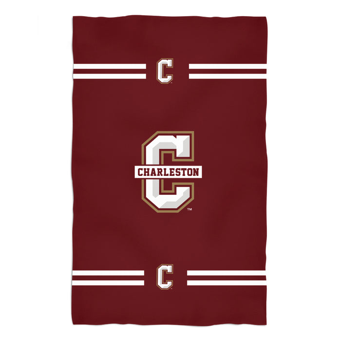 Charleston Cougars COC Vive La Fete Game Day Absorvent Premium Maroon Beach Bath Towel 51 x 32" Logo and Stripes" - Vive La Fête - Online Apparel Store