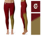 Charleston Cougars COC Vive la Fete Game Day Collegiate Leg Color Block Women Maroon Gold Yoga Leggings - Vive La Fête - Online Apparel Store