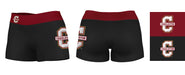 CofC Cougars COC Vive La Fete Game Day Logo on Thigh & Waistband Black & Maroon Women Booty Workout Shorts 3.75 Inseam" - Vive La Fête - Online Apparel Store
