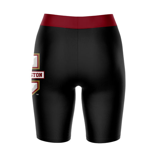CofC Cougars COC Vive La Fete Game Day Logo on Thigh and Waistband Black and Maroon Women Bike Short 9 Inseam" - Vive La Fête - Online Apparel Store