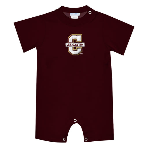 Charleston Cougars COC Embroidered Maroon Knit Short Sleeve Boys Romper