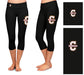 Charleston Cougars COC Vive La Fete Game Day Collegiate Large Logo on Thigh and Waist Girls Black Capri Leggings - Vive La Fête - Online Apparel Store