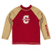 Charleston Cougars COC Vive La Fete Logo Maroon Gold Long Sleeve Raglan Rashguard
