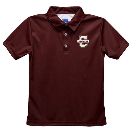 Charleston Cougars COC Embroidered Maroon Short Sleeve Polo Box Shirt