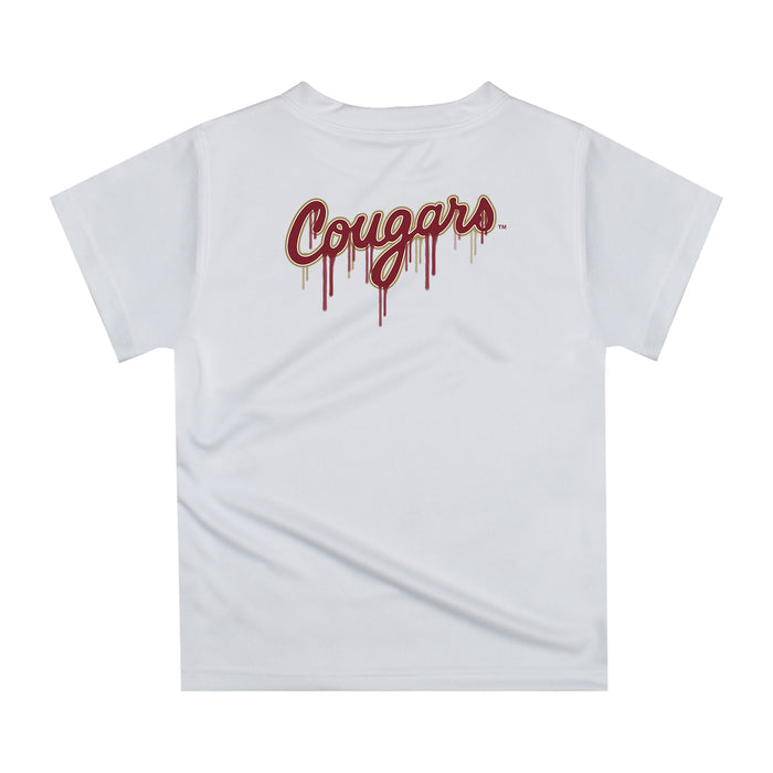 Charleston Cougars COC Original Dripping Baseball Helmet Maroon T-Shirt by Vive La Fete - Vive La Fête - Online Apparel Store