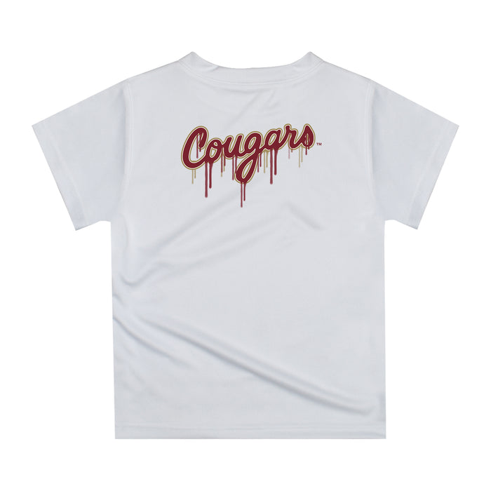 Charleston Cougars COC Original Dripping Baseball Helmet Maroon T-Shirt by Vive La Fete - Vive La Fête - Online Apparel Store