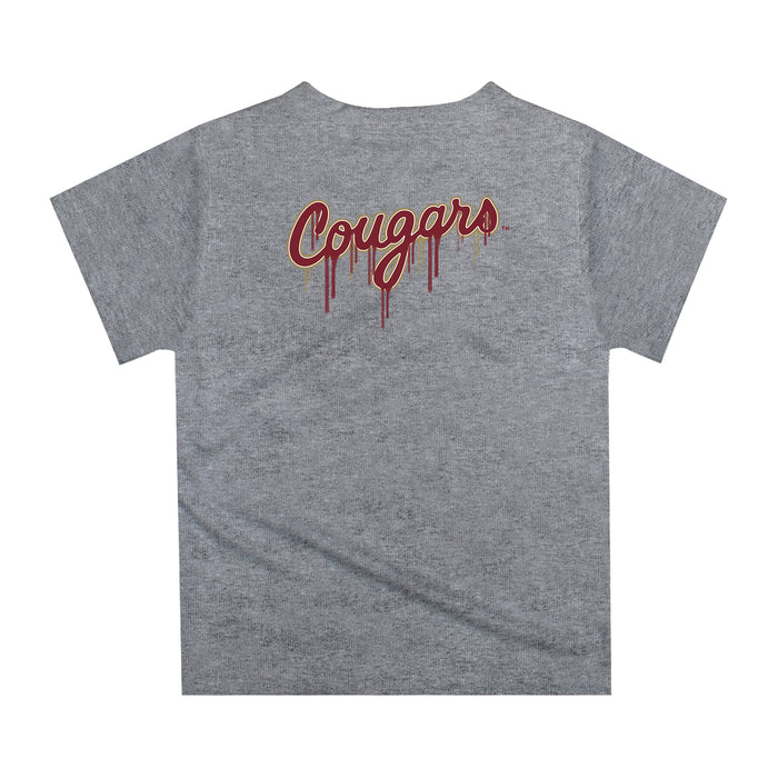 Charleston Cougars COC Original Dripping Baseball Helmet Maroon T-Shirt by Vive La Fete - Vive La Fête - Online Apparel Store