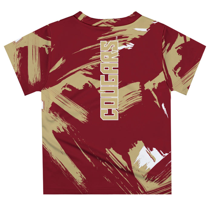 Charleston Cougars COC Vive La Fete Boys Game Day Maroon Short Sleeve Tee Paint Brush - Vive La Fête - Online Apparel Store