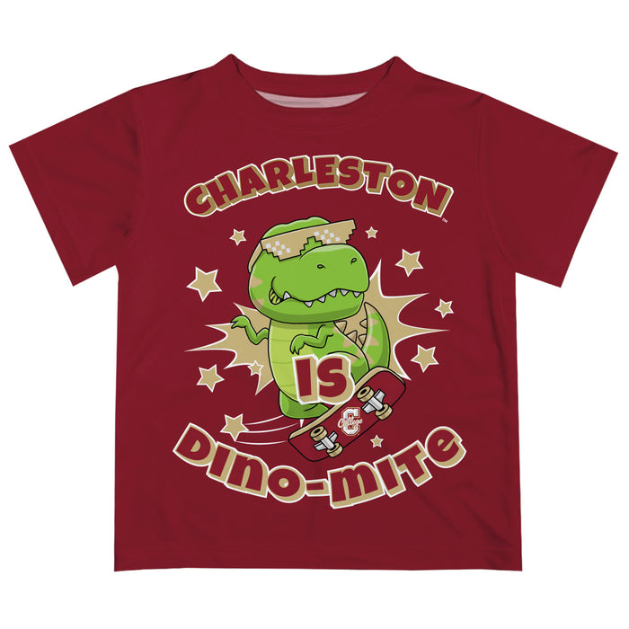 Charleston Cougars COC Vive La Fete Dino-Mite Boys Game Day Maroon Short Sleeve Tee