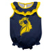 University of Central Oklahoma Bronchos Blue Sleeveless Ruffle Onesie Logo Bodysuit by Vive La Fete