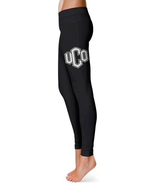 University of Central Oklahoma UCO Game Day Collegiate Large Logo on Thigh Women Black Yoga Leggings 2.5 Waist Tights" - Vive La Fête - Online Apparel Store
