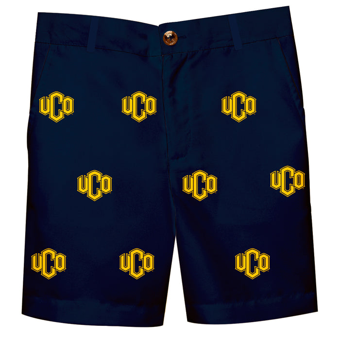 University of Central Oklahoma Blue Structured Short All Over Logo UCO - Vive La Fête - Online Apparel Store